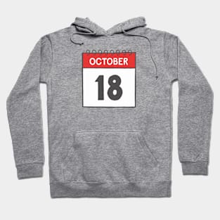 October 18th Daily Calendar Page Illustration Hoodie